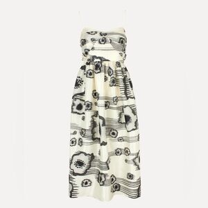 Floral Black and White Dress